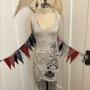 Salvage O/S Stylish White Graphic Dress